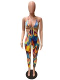 Sexy Tie Dye Print Hollow Out Jumpsuit QZX-6209