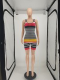 Colorful Striped Sleeveless Romper SMF-8092