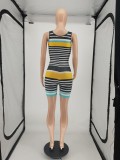 Colorful Striped Sleeveless Romper SMF-8092