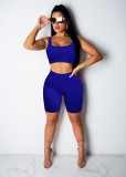 Casual Sports Fitness Solid Color Tank Top Shorts  Two Piece Sets CM-2125