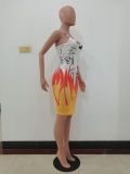 Sexy Printed Spaghetti Strap Bodycon Dress AL-248