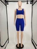 Solid Color Tight Vest Shorts Casual Sports Two Piece Sets APLF-5056