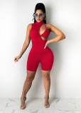 Sexy Solid Sleeveless Back Zipper Romper WY-6795