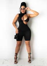 Sexy Solid Sleeveless Back Zipper Romper WY-6795