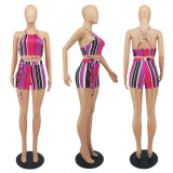 Sexy Striped Cami Top And Shorts 2 Piece Sets SMF-8093