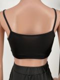 Sexy Solid Ruched Cami Top And Shorts 2 Piece Sets CYAO-002