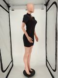 Sexy Short Sleeve Bodycon Mini Dress NLAF-6053