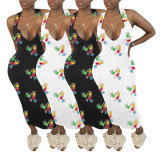 Casual Printed Sleeveless Long Dress NLAF-6046