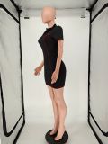 Sexy Short Sleeve Bodycon Mini Dress NLAF-6053