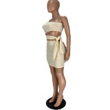 Sexy One Shoulder Sleeveless Hollow Mini Dress AWN-5216
