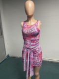 Plus Size Leopard Sleeveless Bandage Dress WAF-7195