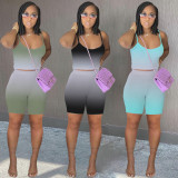 Gradient Cami Top And Shorts Two Piece Sets HTF-6068