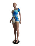 Colorful Stripe V Neck Sashes One Piece Rompers YIY-5170