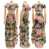 Floral Print Crop Top Long Skirt 2 Piece Sets SFY-MM002