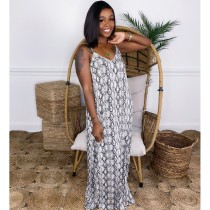 Sexy Printed Spaghetti Strap Maxi Dress WY-6804