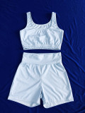 Solid Sports Tank Top And Shorts 2 Piece Sets MEI-9185