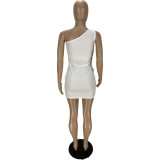 Sexy One Shoulder Sleeveless Mini Dress AWN-5219