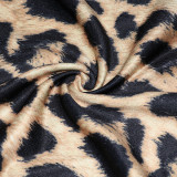 Leopard Print Sleeveless Pocket Strap Maxi Dress SH-390125