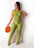 Sexy Knitted Beach Hollow Out Sleeveless Jumpsuit TR-1157