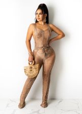 Sexy Knitted Beach Hollow Out Sleeveless Jumpsuit TR-1157
