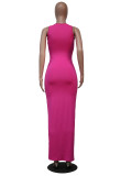Solid Color Simple Fashion Sleeveless Long Dress YS-8810