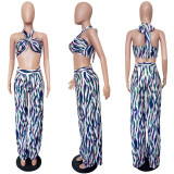 Fashion Sexy Print Wrapped Chest And Pants Two Piece Sets LSL-6150
