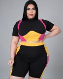 Plus Size Casual Sports T Shirt And Shorts 2 Piece Suits XYF-9108