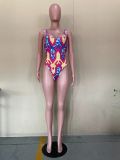 Sexy Printed One-Piece Swimsuit+Long Cloak 2 Piece Sets OLYF-6066