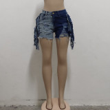 Denim Ripped Hole Tassel Jeans Shorts HSF-2481