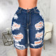 Denim Ripped Hole High Waist Jeans Shorts HSF-2440