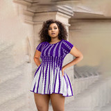 Sexy Fashion Print Short Sleeve Dress WPF-80108