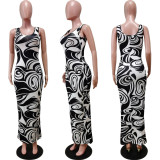 Fashion Sexy Print Slim Long Dress WY-6824