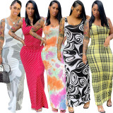 Fashion Sexy Print Slim Long Dress WY-6824