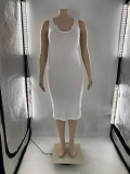 Plus Size Solid Sleeveless Bodycon Midi Dress LP-6298