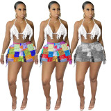Colorful Printed Tassel Casual Shorts TK-6187