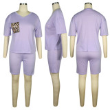 Casual V Neck T Shirt And Shorts 2 Piece Sets TE-3978