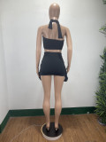 Sexy Halter Wrap Chest Mini Skirt 2 Piece Sets DAI-8358