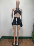 Sexy Halter Wrap Chest Mini Skirt 2 Piece Sets DAI-8358