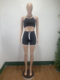 Halter Top And Shorts Sports Casual Two Piece Set DAI-8359