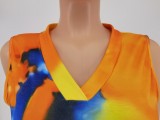 Fashion Tie-dye V-neck Sleeveless Jumpsuit WSM-5243 