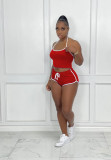 Halter Top And Shorts Sports Casual Two Piece Set DAI-8359