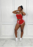 Halter Top And Shorts Sports Casual Two Piece Set DAI-8359