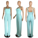 Solid Sleeveless Strap One-Piece Jumpsuit PIN-8600