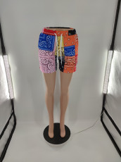Plus Size Casual Printed Mid-waist Shorts BLI-2396