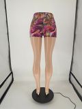 Casual Printed Skinny Shorts NLAF-6081