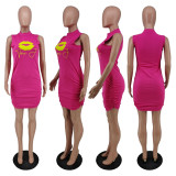 Fashion Print Sleeveless Mini Dress MXDF-6007