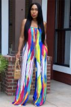Plus Size Sexy Printed Off Shoulder Strapless Jumpsuit WAF-77220