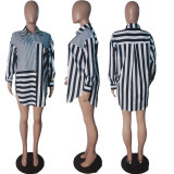 Casual Striped Full Sleeve Long Style Shirt Top LUO-3200