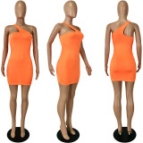 Sexy Solid Off Shoulder Slim Mini Dress YNSF-16809