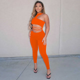 Sexy Solid Sleeveless Hollow Out Jumpsuit YNSF-1661
